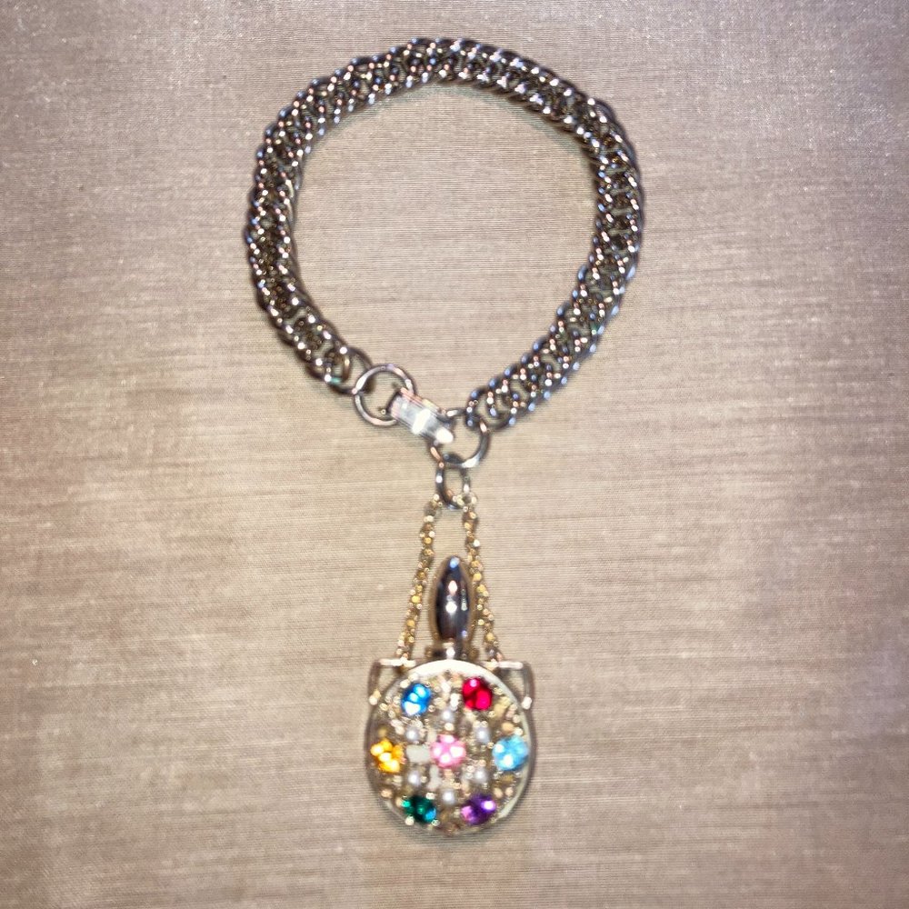 Vintage Perfume Bottle Pendant Bracelet